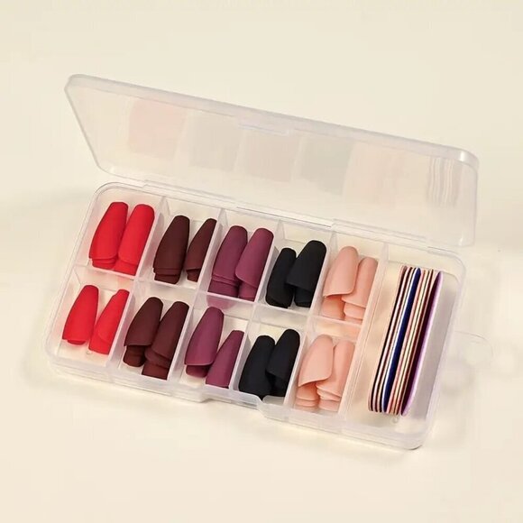 120pcs Mixed Color Matte Ballet Press-On Nails Medium Length - Picture 2 of 4